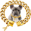 23mm Wide Gold Dog Chain Cubn Link Dog Collar