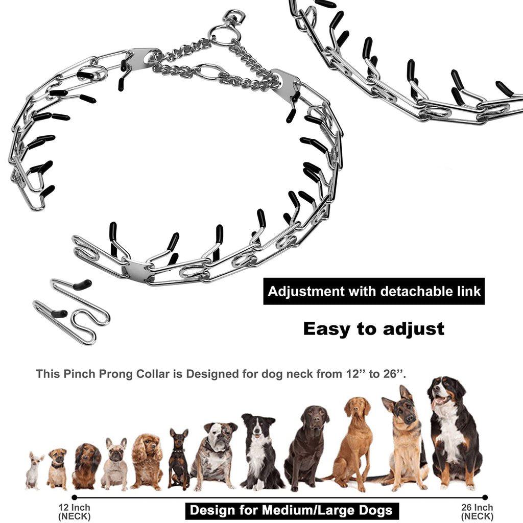Ultra-Plus Prong Dog Training Collar Steel  Dog Prong Collar Pinch Collar for Dogs
