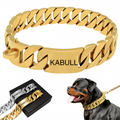 Custom Logo  32mm Gold Dog Chain Collar for Large Dogs  Pit Bull