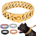 32mm Gold Dog Chain Collar
