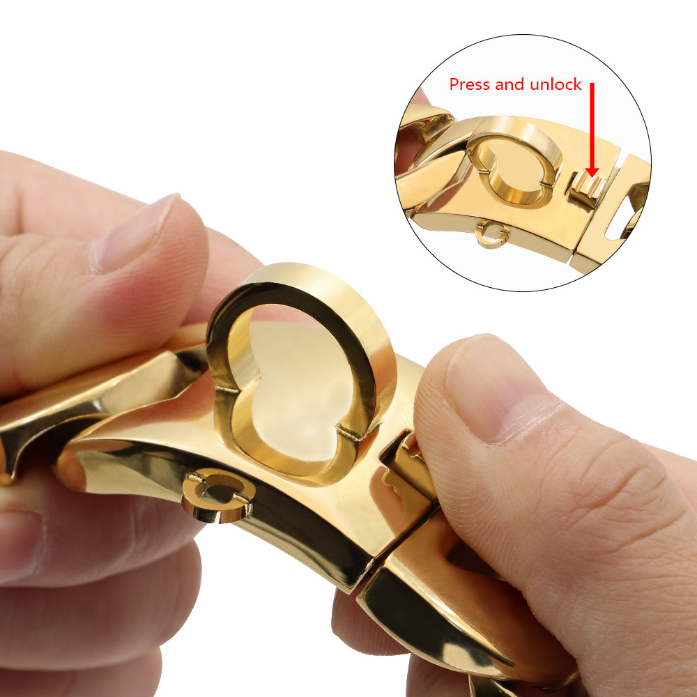 32mm Gold Dog Chain Collar