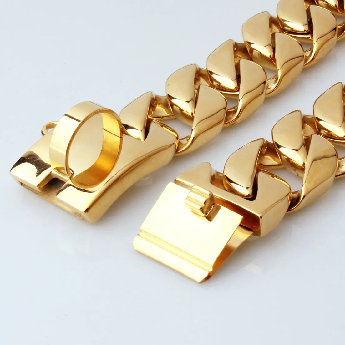 32mm Gold Dog Chain Collar