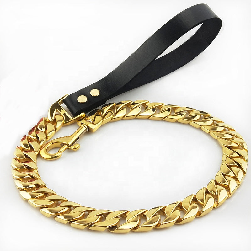 Gold Dog Chain Leash