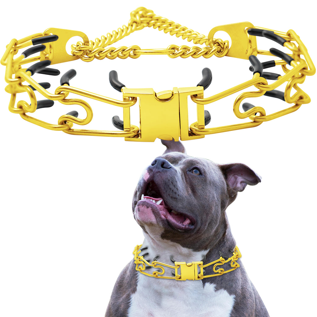 No Pull Dog Collar with Quick-Release Buckle,Adjustable Stainless Steel Tangle-Free 360° Swivel Collar for Small, Medium and Large Dogs