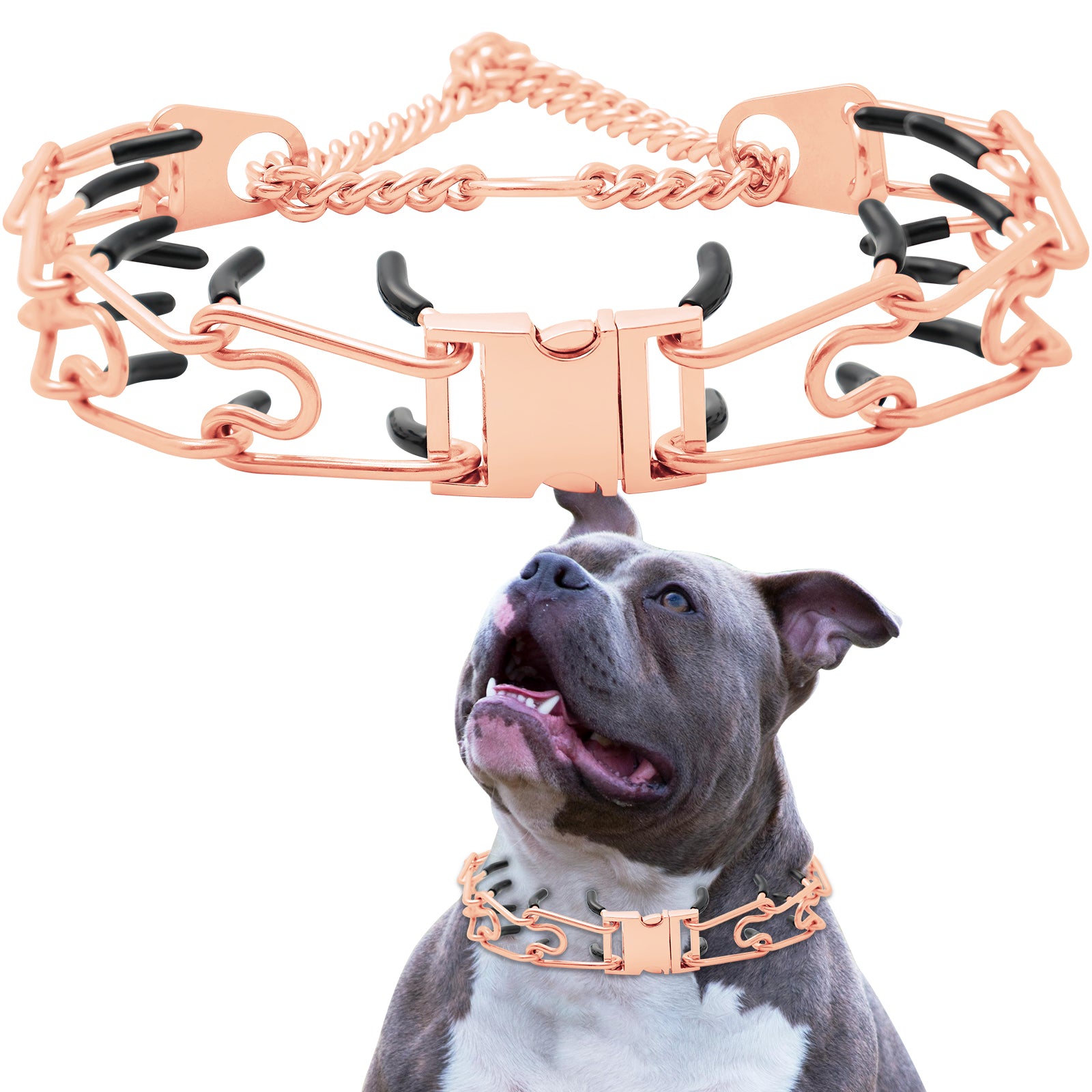 No Pull Dog Collar with Quick-Release Buckle,Adjustable Stainless Steel Tangle-Free 360° Swivel Collar for Small, Medium and Large Dogs